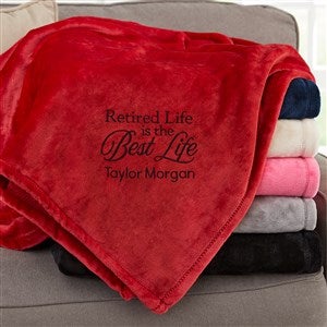 Retired Life Personalized 60x80 Red Fleece Blanket - 31751-LR