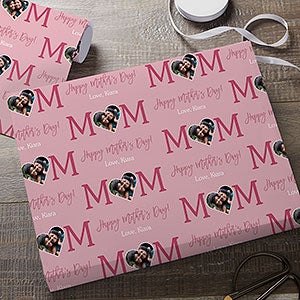 Loving Mom Personalized Photo Wrapping Paper Roll - 18ft Roll - 31786-L