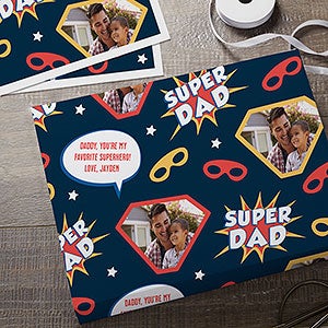 Super Dad Personalized Photo Wrapping Paper Sheets - Set of 3 - 31788-S