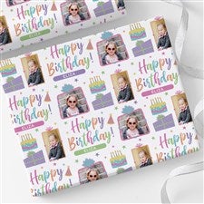 Birthday Celebration Personalized Photo Wrapping Paper Roll - 6ft Roll - 31790