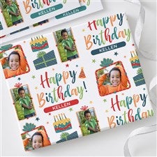 Birthday Celebration Personalized Photo Wrapping Paper Sheets - Set of 3 - 31790-S