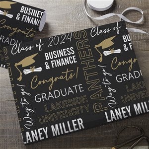 All About The Grad Personalized Wrapping Paper Sheets - Set of 3 - 31791-S