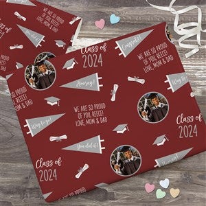 Graduation Pennant Personalized Photo Wrapping Paper Roll - 31792