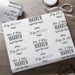 Sketched Laurel Wedding Personalized Wrapping Paper Roll - 31793