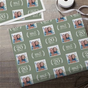 Laurel Anniversary Personalized Photo Wrapping Paper Sheets - Set of 3 - 31794-S