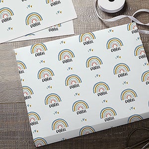 Boho Rainbow Personalized Baby Wrapping Paper Sheets - 31797-S
