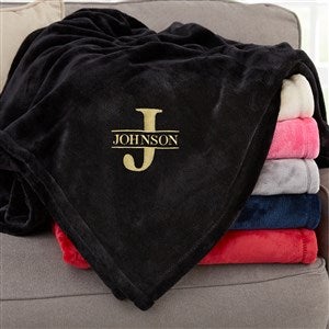 Lavish Last Name Embroidered 50x60 Black Fleece Blanket - 31804-SB