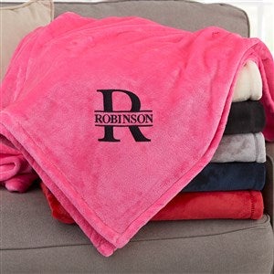 Lavish Last Name Embroidered 50x60 Pink Fleece Blanket - 31804-SP