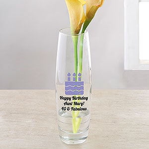 Choose Your Birthday Icon Personalized Printed Bud Vase - 31813