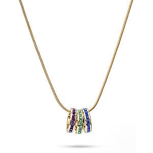 Stackable Birthstone Eternity Charm Necklace - Gold - 31858D-G