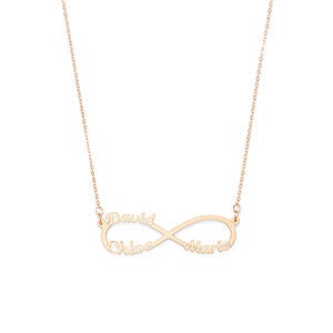 Infinity Name Custom Rose Gold Necklace - 3 Names - 31861D-3RG