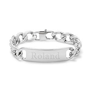 Engraved Men’s Stainless Steel Curb Link ID Bracelet - 31863D