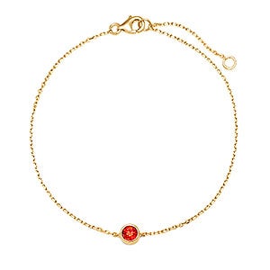 Custom Bezel Set Birthstone Gold Bracelet - 1 Stone - 31866D-1GD