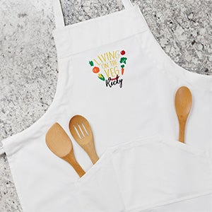 Living on the Veg Embroidered White Apron - 31876-W