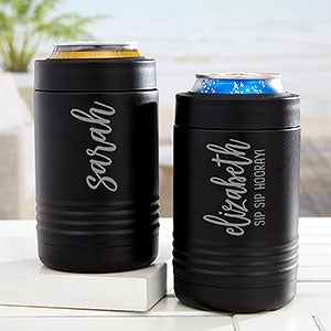 Scripty Style Personalized Stainless Insulated Can Holder - 31886