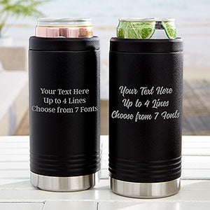 Any Message Stainless Insulated Skinny Can Holder Black - 31887-B