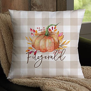 Autumn Watercolor Personalized 18 Throw Pillow - 31897-L