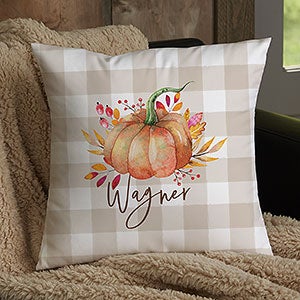 Autumn Watercolors Personalized 14x14 Throw Pillow - 31897-S