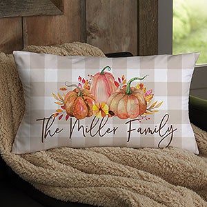 Autumn Watercolors Personalized Lumbar Throw Pillow - 31897-LB