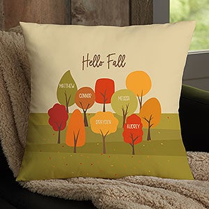 Fall Family Trees Personalized 18x18 Velvet Throw Pillow - 31899-LV