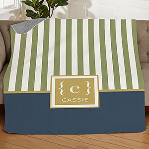 Classy Monogram Personalized 50x60 Quilted Blanket - 31900-Q