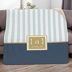 Classy Monogram Personalized 50x60 Sherpa Blanket - 31900-S