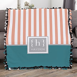 Classy Monogram Personalized 50x60 Tie Blanket - 31900-T