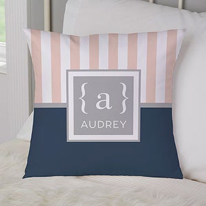 Classy Monogram Personalized 14 Throw Pillow - 31902-S