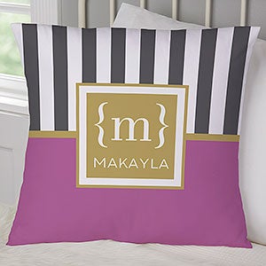 Classy Monogram Personalized 18 Throw Pillow - 31902-L