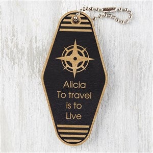 Choose Your Icon Personalized Wood Motel Keychain- Black Poplar - 31917-BLK