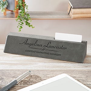 Executive Personalized Leatherette Nameplate - 31920