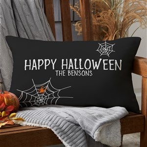 Jack-o-Lantern Personalized Lumbar Outdoor Throw Pillow - 12” x 22” - 31925-LB