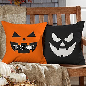 Jack-o-Lantern Personalized Outdoor Throw Pillow - 16x16 - 31925