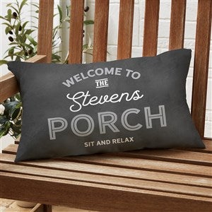 Welcome To... Personalized Lumbar Outdoor Throw Pillow - 12x22 - 31931-LB