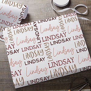 Collage Name Personalized Wrapping Paper Roll - 18ft Roll - 31932-L