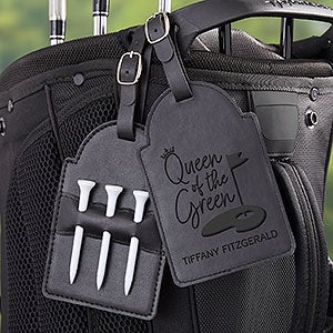 Queen of the Green Personalized Leatherette Golf Bag Tag - 31935