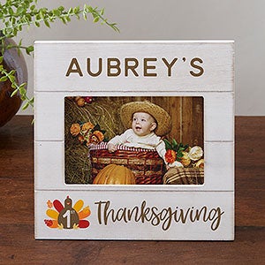 Babys First Thanksgiving Personalized Shiplap Frame 4x6 Horizontal - 31941-4x6H