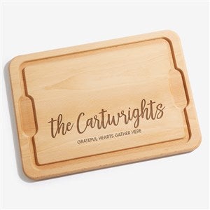 Seasonally Script Personalized Hardwood Charcuterie Board- 12x17 - 31952