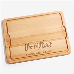 Seasonally Script Personalized Hardwood Charcuterie Board- 15x21 - 31952-XL