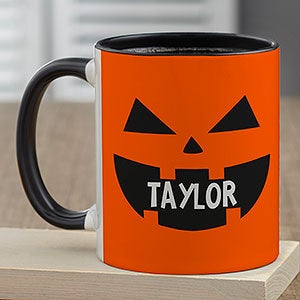 Jack-o-Lantern Personalized Coffee Mug 11 oz.- Black - 31955-B