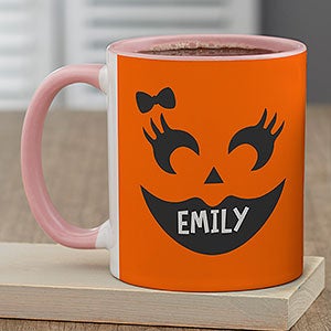 Jack-o-Lantern Personalized Coffee Mug 11oz Pink - 31955-P