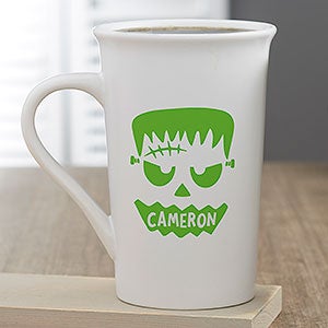 Jack-o-Lantern Personalized Latte Mug 16 oz.- White - 31955-U