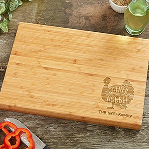 Gather & Gobble Personalized Bamboo Cutting Board - 10x14 - 31959