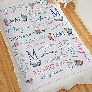 Blooming Baby Girl Personalized 50x60 Sherpa Blanket - 31963-S