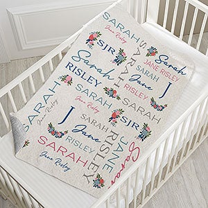 Blooming Baby Girl Personalized 30x40 Quilted Blanket - 31963-SQ
