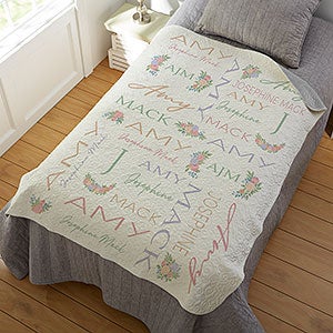 Blooming Baby Girl Personalized 50x60 Quilted Blanket - 31963-Q