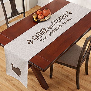 Gather & Gobble Personalized Table Runner- 16 x 120 - 31965-L