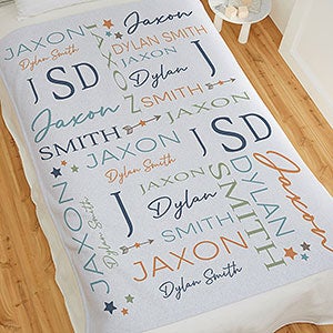 Star Struck Baby Boy Personalized 50x60 Sweatshirt Blanket - 31966-SW