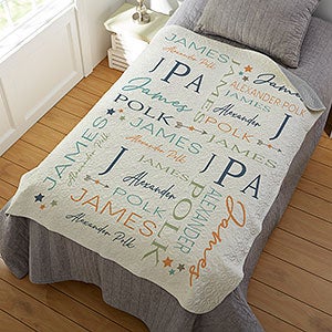 Star Struck Baby Boy Personalized 50x60 Quilted Blanket - 31966-Q