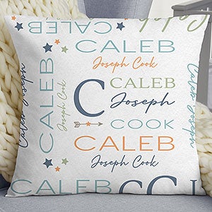 Star Struck Baby Boy Personalized 18x18 Velvet Throw Pillow - 31967-LV